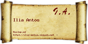 Ilia Antos névjegykártya